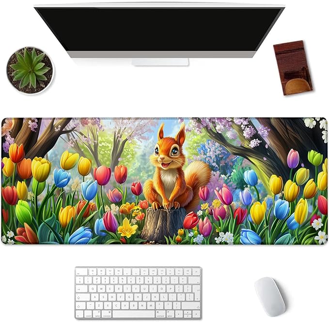 Kibue Turtle Gaming Mouse Pad Extended Desk Computer Keyboard Laptop Mouse Pads for Gaming Home Office Work, Large Long Desk Mat Mousepad with Non-Slip Rubber Base 31.5×11.8inch(17)