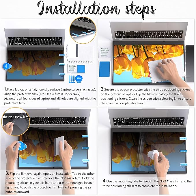 Nano Laptop Privacy Screen 13.3 Inch 16:10, No Glue Computer Monitor Privacy Shield, Matte Anti Glare Blue Light Filter Compatible with Lenovo Hp Dell Acer Asus Thinkpad Envy Xps