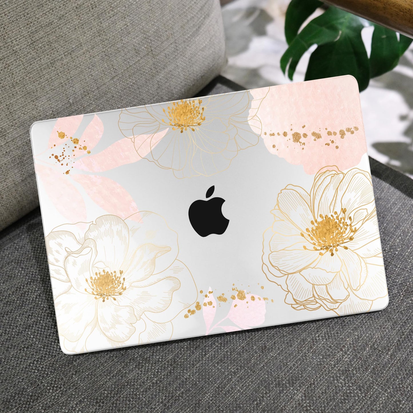 MEEgoodo Case for M5/M4/M3/M2 MacBook Air 13 inch 2026 2025 2024 2022, Fit Model A3449/A3240/A3113/A2681, Case Compatible with MacBook Air 13.6-inch, Tropical Pink Flowers