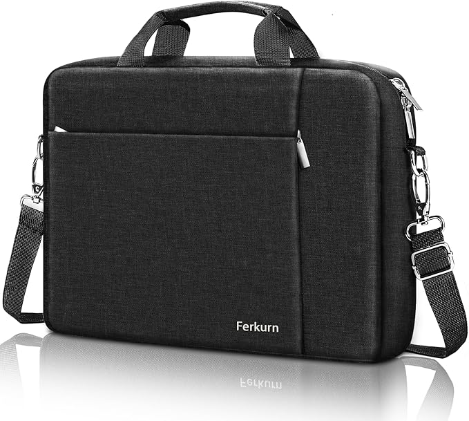 Ferkurn Laptop Bag Case for Women Men Computer Bag Compatible with HP Envy Pavilion Omen/LG Gram/MSI/Dell Inspiron XPS/Lenovo/Acer, Shoulder Strap Carrying Messenger Briefcase, 15.6 16 Inch