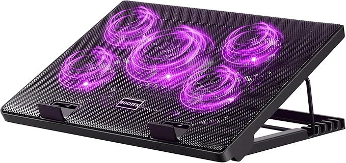 Kootek Laptop Cooling Pad Cooler Stand with 5 Quiet Fans for 12"-17" Laptop