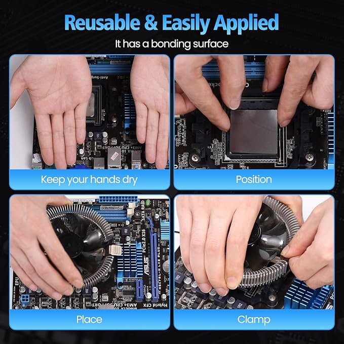 Thermal Pad,29 * 25 * 0.2mm,Graphene Thermal Pads for GPU/CPU/SSD/Electronics - Highly Efficient, Compressible (29 * 25mm)