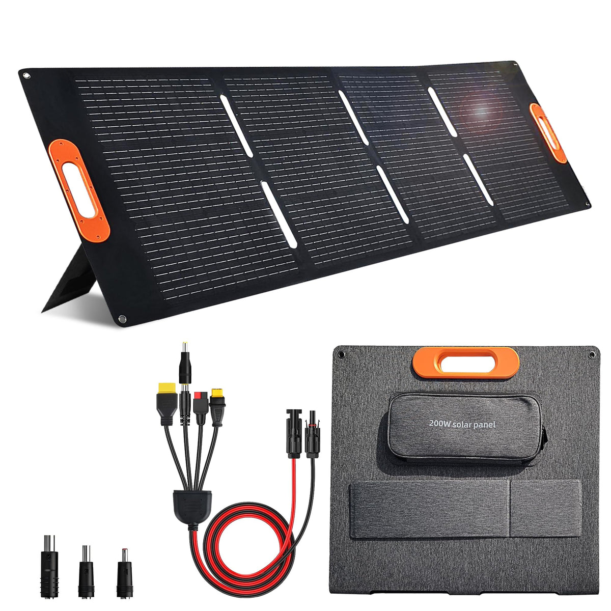 VLAIAN 400W Portable Solar Panel for Power Station Generator,400 Watt Foldable Solar Panel Charger with MC4 Output,3-in-1 DC Connector,23.5% High Efficiency for Outdoor Camping RV Travel (400W)