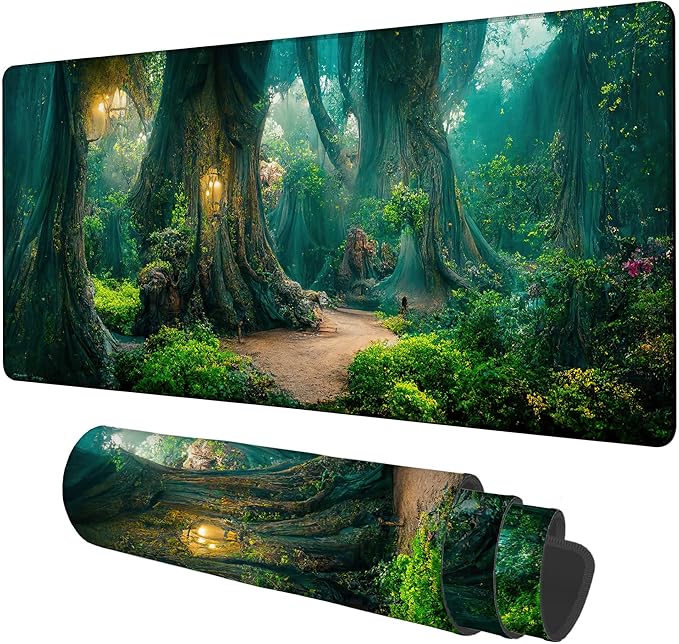 NITAHHHY Gaming Desk Pad Large Extra Length Hand Drawn Floral Mouse Pad Keyboard Laptop Non-Slip Waterproof with Rubber Base Thick Stitched Edge Mouse Mat for Office Home 35.4 x 15.7 Inches