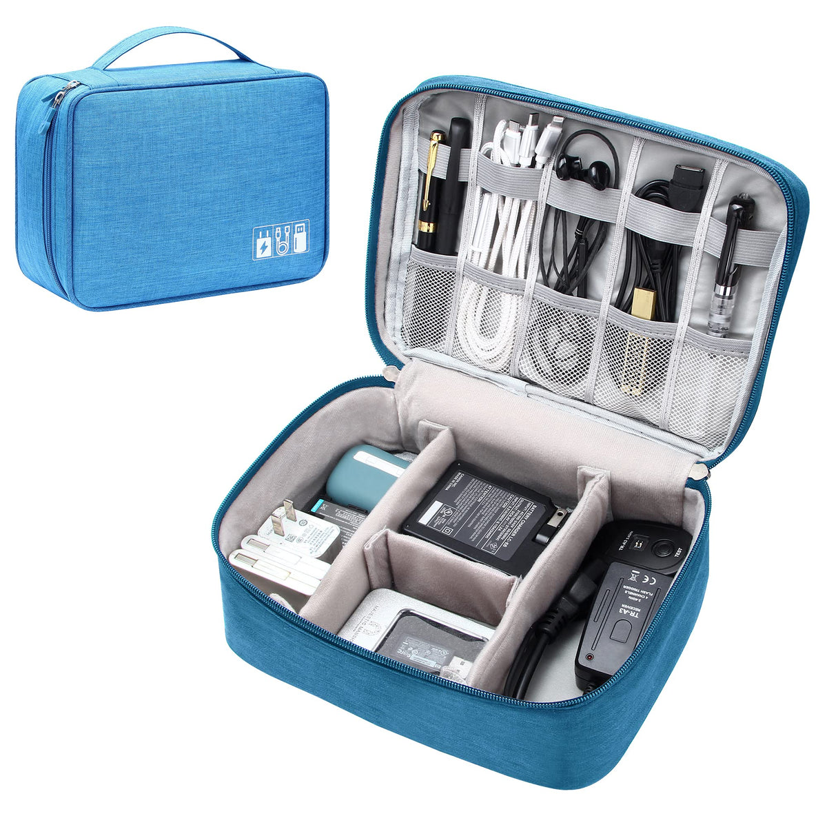 SELLYFELLY Electronics Organizer Travel Universal Cable Organizer Bag Waterproof Electronics Accessories Storage Cases for Cable, Charger, Phone, USB, SD Card, Hard Drives, Power Bank, Cords
