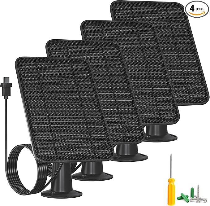 5W Solar Panel Compatible with Blink Outdoor 4(4th Gen)/Outdoor 2K+ Camera, Solar Panel Charger for Blink Camera with 13.1ft Cable Rubber Plug, IP65 Weatherproof, Includes Secure Wall Mount