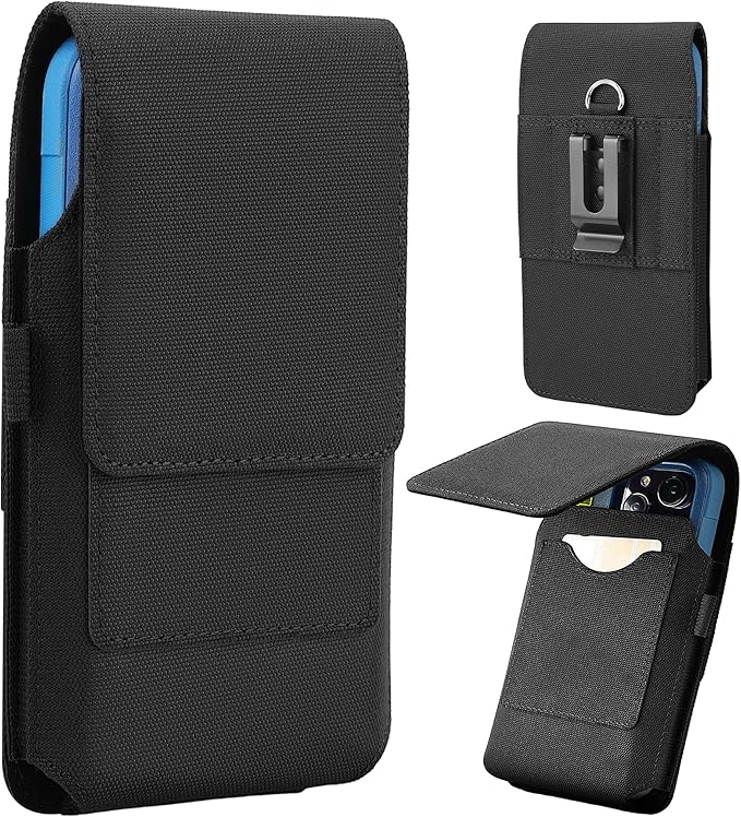 BECPLT for iPhone 17 Pro 17 16/15/14/13/12/11 Pro Belt Case Nylon Phone Holster with Belt Clip and Belt Loops Cell Phone Holder Carrying Pouch for Galaxy S25 S24 S23 S22 S21 S20 - Green