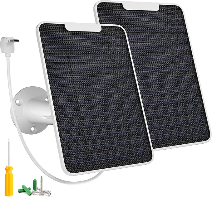 5W Arlo Solar Panel Charger Compatible with Arlo Essential Spotlight/XL Spotlight Camera, Arlo Essential Solar Panel Charger w/ 10ft Waterproof Micro USB Charging Cable, Adjustable Wall Mount