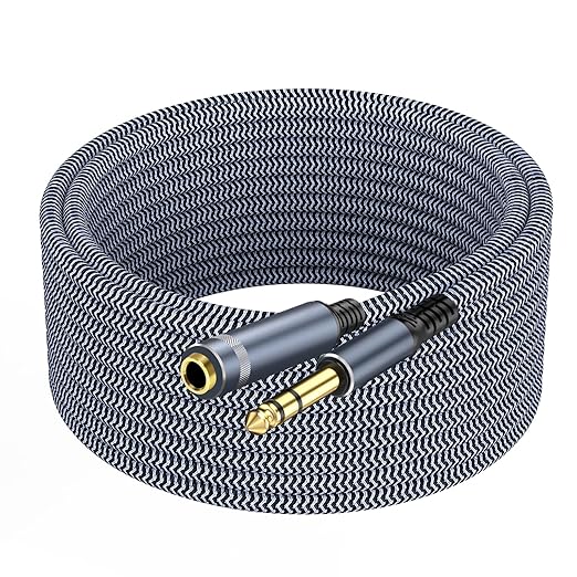 GOSYSONG 1/4 inch Extension Cable 50ft, 1/4" inch Male to Female Stereo Extension Cable