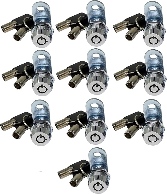 5/8" Tubular Cam Lock (2 Pack-90° Chrome) RV, Toolbox, Cabinet Replacement