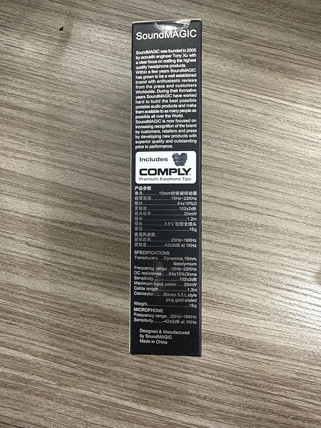 SoundMAGIC E80C Wired Earbuds with Microphone HiFi Stereo Earphones Noise Isolating in Ear Headphones Comfortable Fit Super Bass for Audiophile Gunmetal