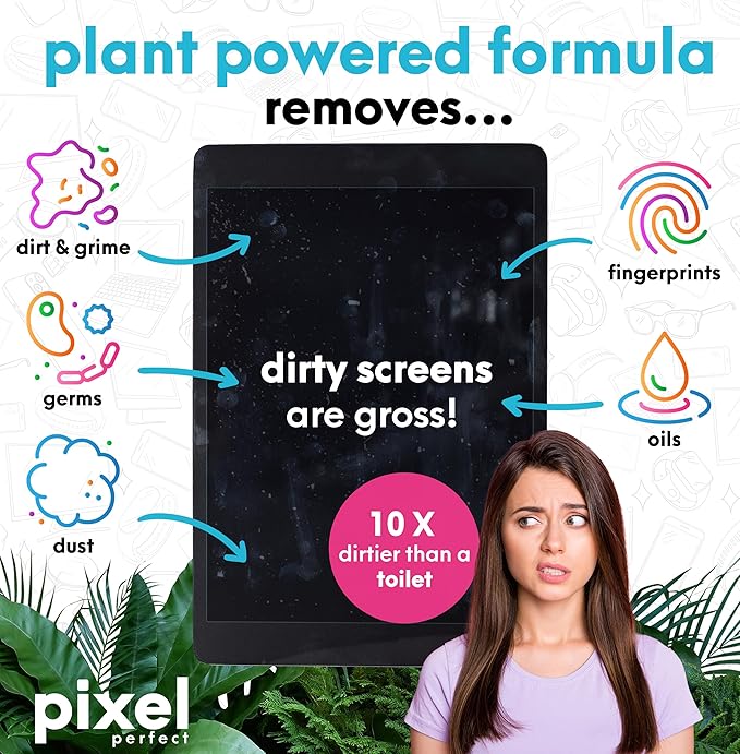 Pixel Perfect | 1.4oz | Mini Screen Cleaner Kit, for TV, Laptops, Computers, Monitors, Phones, Tablets | 40ml Cleaning Kit, Premium Natural Spray