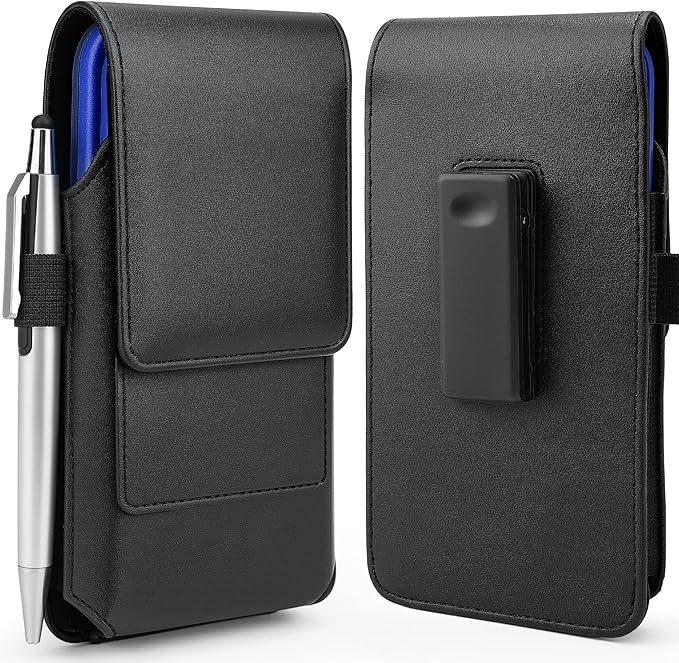 Mopaclle Cell Phone Holster with Belt Clip and Loop,Phone Belt Holder Compatible iPhone 17 Pro Max/Air,iPhone 16 Pro Max, 15, 14 Pro Max, Galaxy S25 Plus, S24 Plus, S23 Plus – Fits with Case On