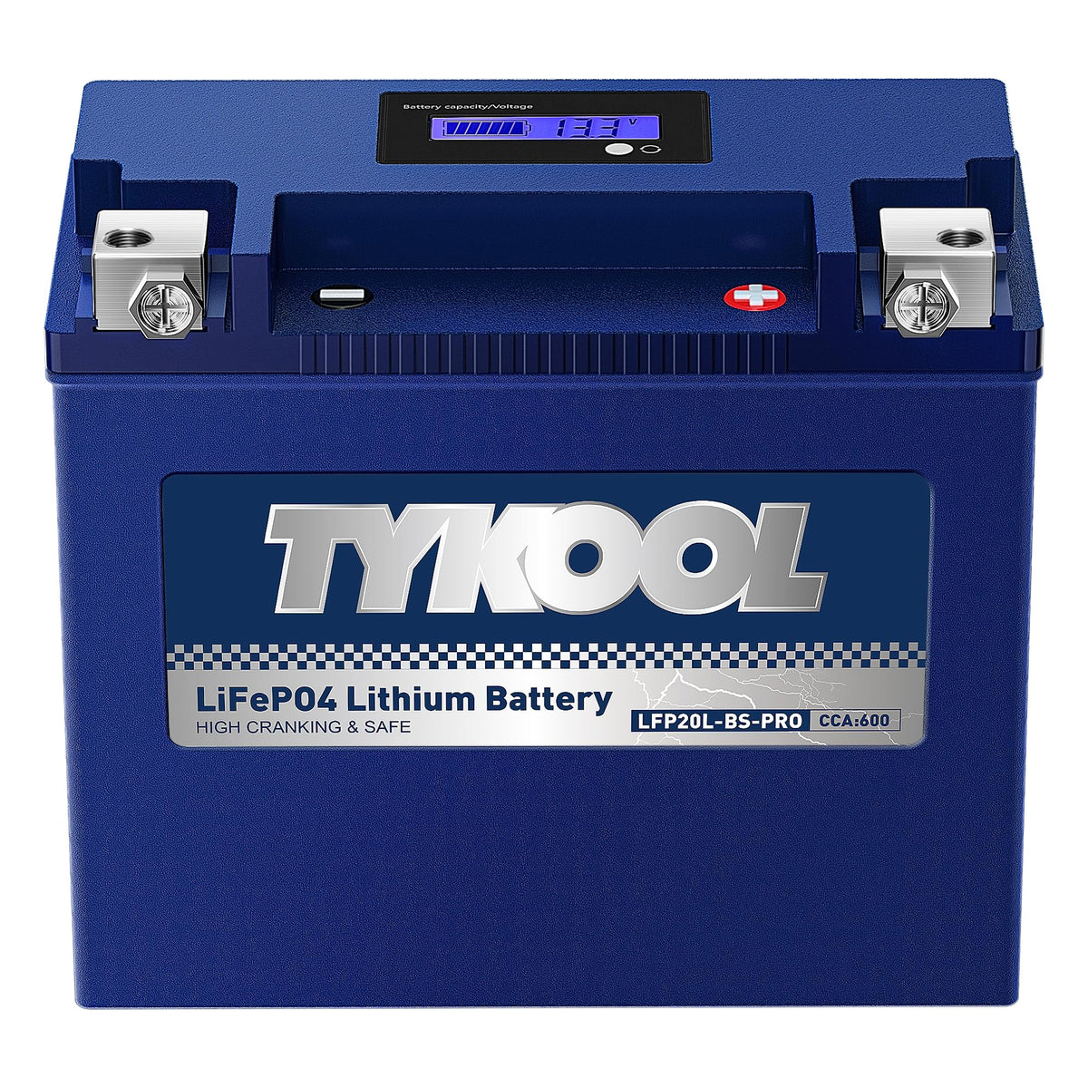 TYKOOL LFP30L-BS-PRO Lithium LiFePO4 Battery 18Ah 800CCA, LCD Readout IP66,Compatible with Harley Touring Road Glide Street Glide, Polaris RZR Ranger 1000, Can-Am Defender Maverick, Replaces YTX30L-BS