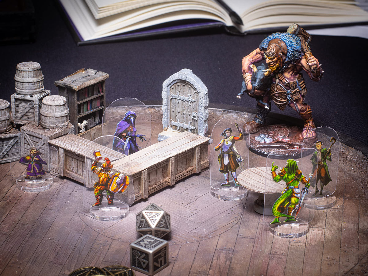Arcknight Flat Plastic Miniatures: Demon Blood; 62 Unique Infernal-Themed Minis for DND 5e and Pathfinder; Affordable, Skinny Figurines for Dungeons and Dragons and Other Tabletop RPG Games