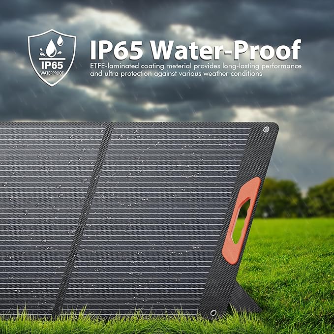 200W Portable Solar Panels for Power Station, 24% High Efficiency, 200 Watt Monocrystalline Foldable Solar Panel Charger with 5V USB/20V DC Output, Adjustable Kickstand for Camping, Off-Grid Living