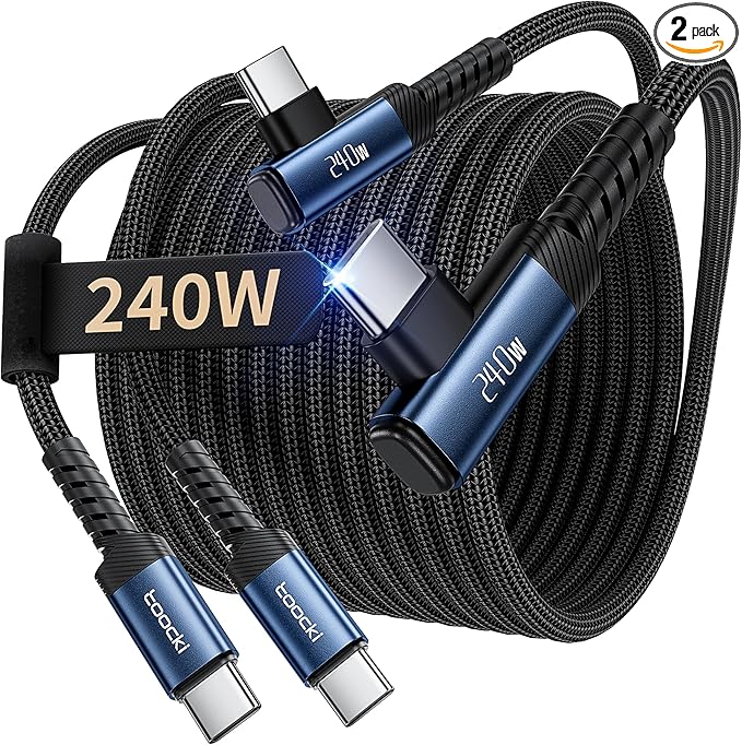 toocki USB C Cable 240W, Fast Charging Type C Cord, 2Pack