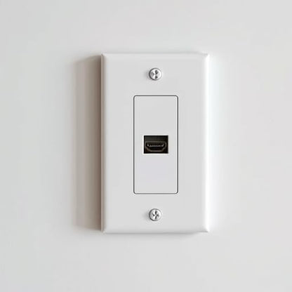 1 Port Keystone Wall Plate, Single Gang White Jack Insert for Ethernet, Coax, HDMI – Standard Size WallPlate Cover for Home & Office (10 Pack)