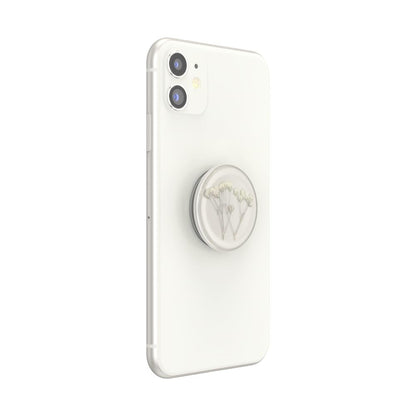 PopSockets Adhesive Phone Grip, Holder, Phone Stand, Flower - Pressed Flower Baby's Breath
