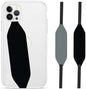 Phone Grip Strap - Pack of 2 Reversible Finger Holder for Phone Back, Customizable Anti-Slip Design, Wireless Charging Compatible Detachable Holder for iPhone - Black & Grey