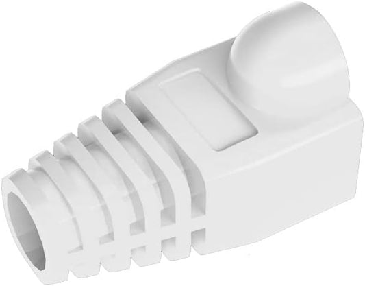 VIVOCH 50 Pcs Cat5 Cat5E Cat6 Strain Relief Boot, RJ45 Plug Connector Cover Modular Network Plug Connector Cap Cable Connector Boots, White