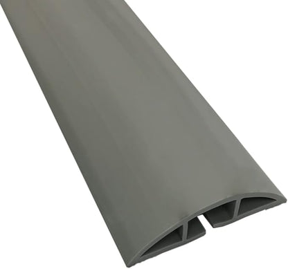 Kable Kontrol Floor Cord Cover kit - 15 Feet Long Gray Plastic Cable Protector, Hides Cords and Conceals Wires, for Extension Cord Cable Management, Channel Size 0.75” W x 0.43” H