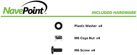 Navepoint 1U Rack Mount Cable Management Panel with Tidy Brush Slot for Cable Entry for 19-Inch Rack Or Cabinet Black