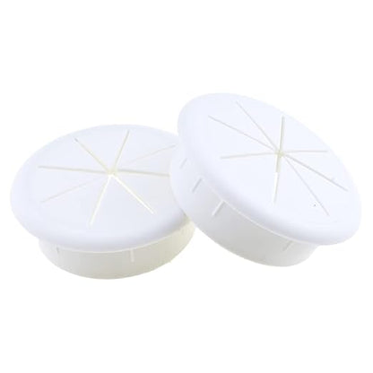 HAHIYO 2Pcs 2.4Inch/60mm White ABS Plastic Eight-petaled Desk Grommet Wire Grommet Cable Management Cord Hole Cover Desk Wire Hole Insert Wire Organizer for Computer Office Home School Equipment