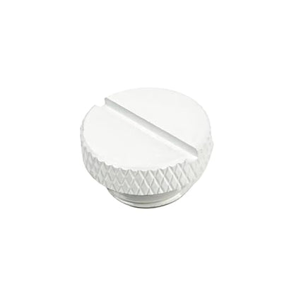 Dracaena.io 12 Pack G1/4" Thread, Thin Water Stop Plug Fitting with Coin Slot for Computer Water Cooling System, Durable Brass/Copper Material, White