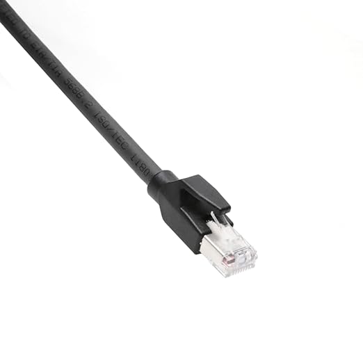 Alvin's Cables M12 X-Code 8 Pin Male to RJ45 Ethernet Cable for Cognex Keyence Camera, High-Flex Cat6a Cable for Industrial Automation, Fieldbus Module, Robotics, Right Angle 49.2ft/15m