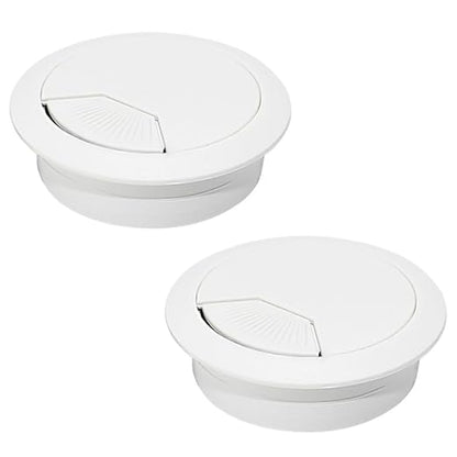 2 Pcs Desk Grommet 2" / 50 mm, Desk Cord Hole Cover, Cable Grommet ABS Plastic, Desk Hole Grommet for Home & Office Pc, Detachable Adjustable Cable Cord Organizer-White