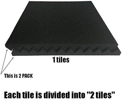 96 Pack Black/BLUE 12 "X 12 "X1" Acoustic Panels Studio Soundproofing Foam Wedge Tiles,