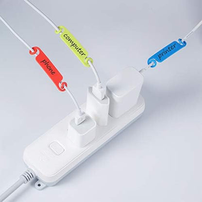 Honoson 50 Pieces Cable Tags Cable Management Labels Multicolor Labels Cord Identification Tags for USB Computer Phone Charger