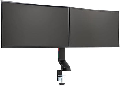Kensington Dual Monitor Mount for Desk, C-clamp Vesa Monitor Stand Fits 2 Ultrawide Monitors Up to 27 Inches, Low Profile Stand, Height Adjustable Rotating Free Standing Arm, Black