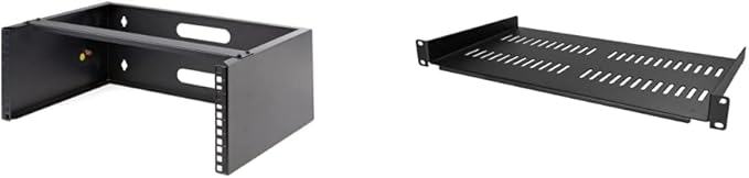 StarTech.com 4U Wall Mount Network Rack - 14 Inch Deep (Low Profile) - 19" Patch Panel Bracket & Server Rack Shelf - Universal Vented Cantilever Tray