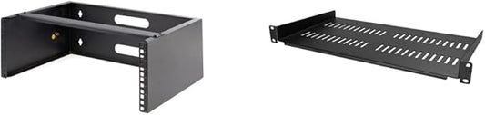 StarTech.com 4U Wall Mount Network Rack - 14 Inch Deep (Low Profile) - 19" Patch Panel Bracket & Server Rack Shelf - Universal Vented Cantilever Tray