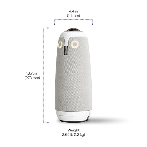 Owl Labs Meeting Owl 3 - 360° 1080p HD Conference Room Camera, AI-Driven Speaker-Tracking, 18-Foot Mic Pickup - Certified for Microsoft Teams - Works with Zoom, Google Meet - Plug & Play Setup