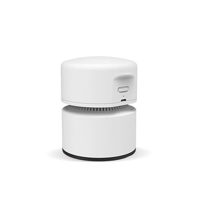 ODISTAR Desktop Vacuum Cleaner,Mini Table dust Sweeper Energy Saving with auto Power-Off Function,High Endurance up to 400 mins,Cordless&360º Rotatable Design for Keyboard/Home/Office (White)