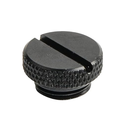 Dracaena.io 6 Pack G1/4" Thread, Thin Water Stop Plug Fitting with Coin Slot for Computer Water Cooling System, Durable Brass/Copper Material, Black