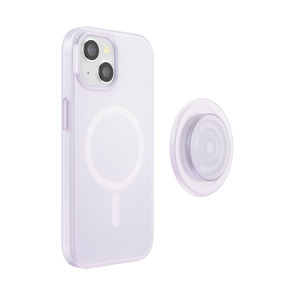 PopSockets iPhone 15 Phone Case with MagSafe- Opalescent Clear