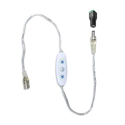 12V DC Sensitive Dimmer Switch for Led Light, Unique Female Male Led Dimmer Controller with 1 Female Power Jack Adapter, Brightness Adjustable for LED Strip Light, Neon Light, Neon Sign