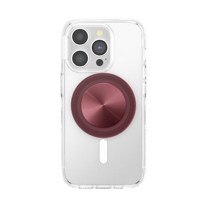 PopSockets Phone Grip for MagSafe, Magnetic Holder, Phone Stand, Burgundy - Alum Radial Oxblood