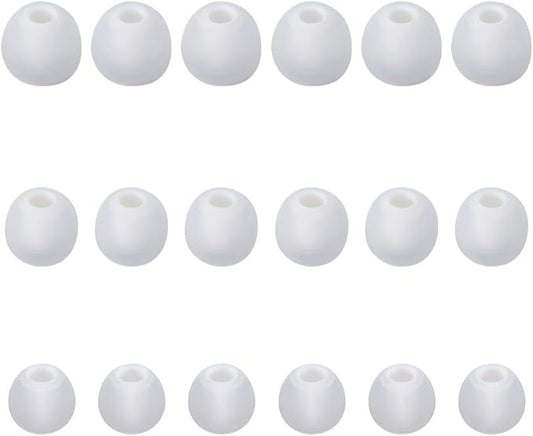 Earbud Tips Soft Silicone Earbuds Replacement Tips Fit for in-Ear Headphones(Inner Hole from 3.8mm - 4.0mm Earphones) 9 Pairs S/M/L,White