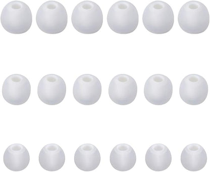 Earbud Tips Soft Silicone Earbuds Replacement Tips Fit for in-Ear Headphones(Inner Hole from 3.8mm - 4.0mm Earphones) 9 Pairs S/M/L,White