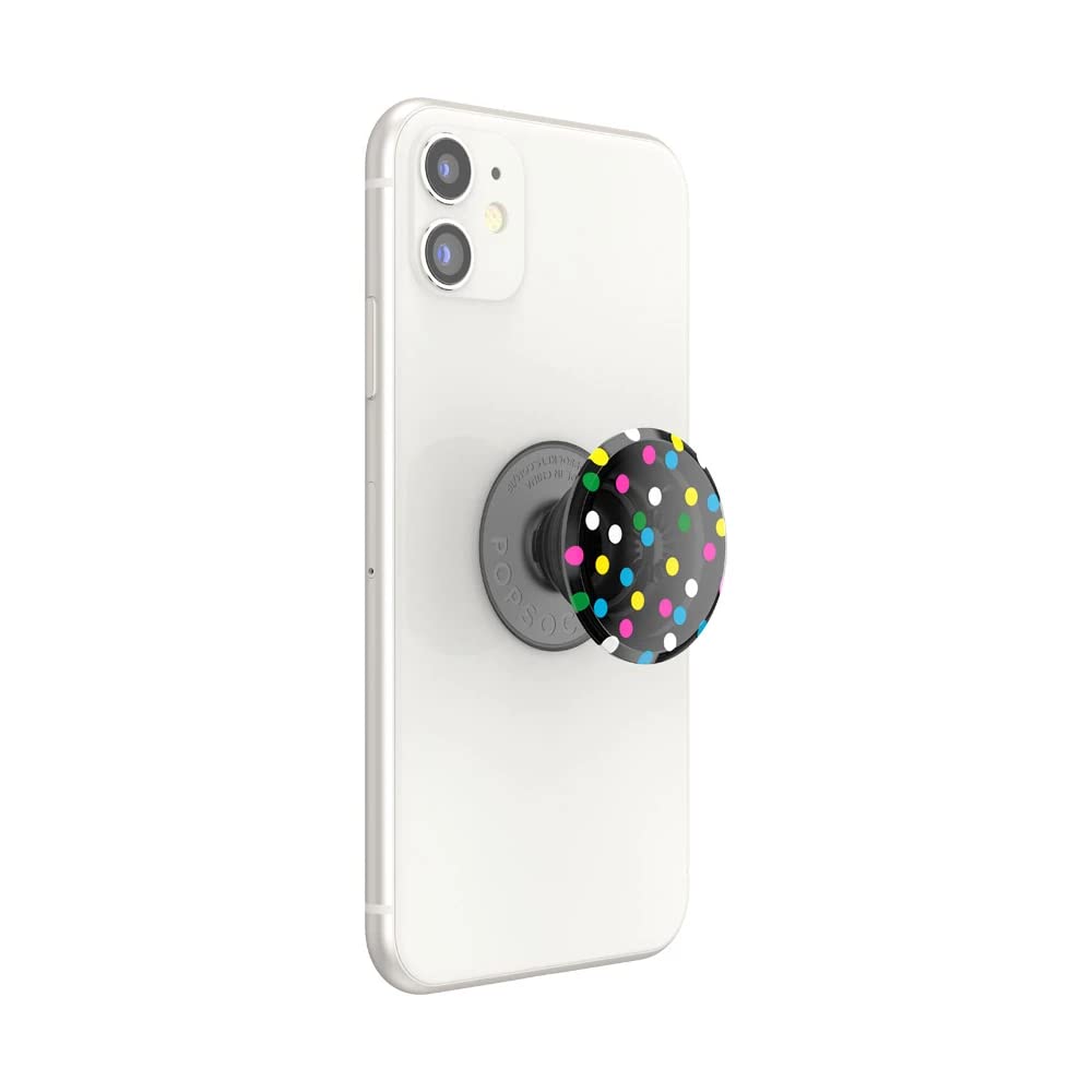 PopSockets Translucent Phone Grip with Expanding Kickstand, PopSockets for Phone, Translucent PopGrip - Black Disco