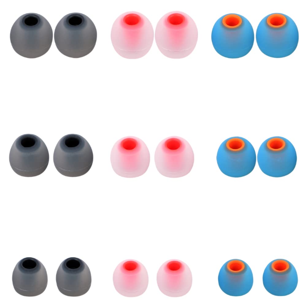 Earbuds Replacement Tips Silicone Earbud Tips Ear Gels Fit for Inner Hole from 3.8mm - 5.1mm Earphones 9 Pairs S/M/L