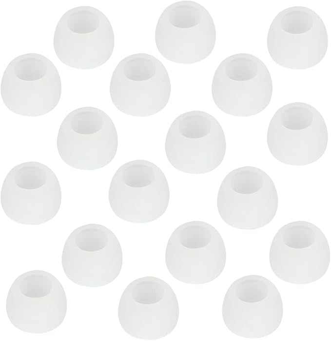 Earbud Tips - Replacement Earbud Covers & Headphone Earpads - Compatible With Powerbeats 2/3, LG & Samsung Earbuds - White, 9 Pairs