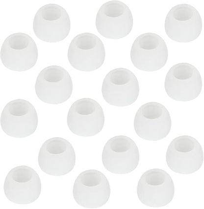 Earbud Tips - Replacement Earbud Covers & Headphone Earpads - Compatible With Powerbeats 2/3, LG & Samsung Earbuds - White, 9 Pairs