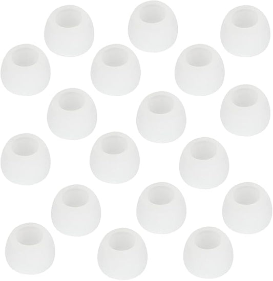 Earbud Tips - Replacement Earbud Covers & Headphone Earpads - Compatible With Powerbeats 2/3, LG & Samsung Earbuds - White, 9 Pairs