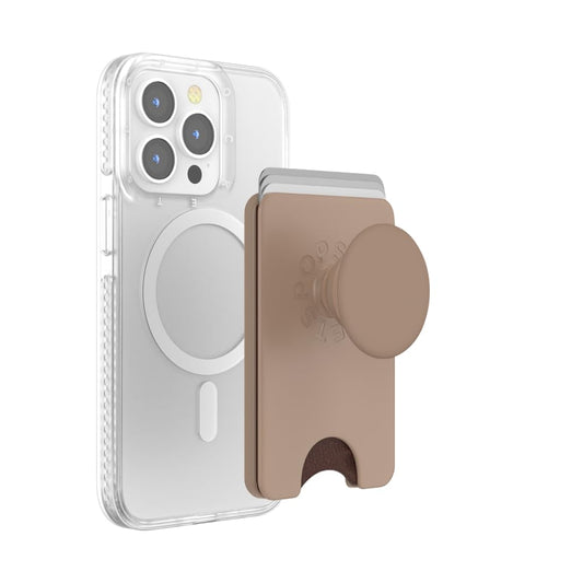 PopSockets Phone Wallet for MagSafe, Phone Card Holder with Grip, Neutral - Latte
